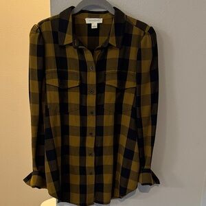 Treasure & Bond Mustard and Black Checkered Shirt